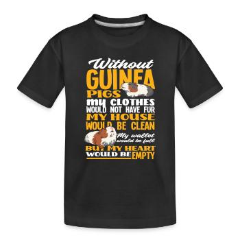 Meerschweinchen - Kinder Premium Bio T-Shirt - Schwarz - Vorne