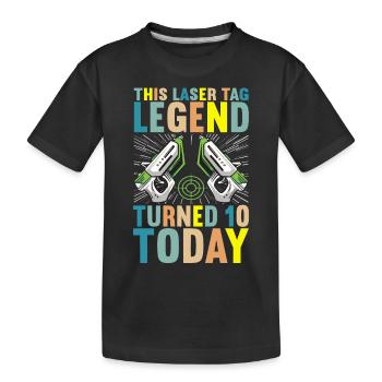 Laser Tag Geburtstag Laser Tag Spieler - Kinder Premium Bio T-Shirt - Schwarz - Vorne