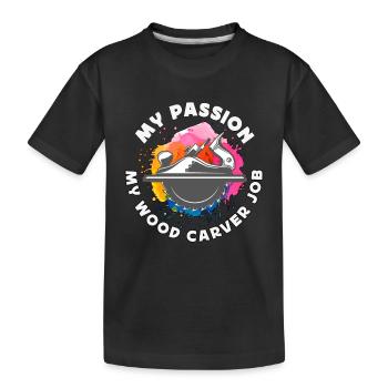 Sculpteur sur bois Ma Passion Mon Travail de Sculpteur Sur Bois Sculpture - T-shirt bio Premium Enfant - noir - Devant