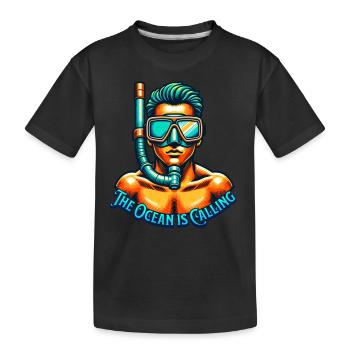 Plongée en apnée : l’océan vous appelle - T-shirt bio Premium Enfant - noir - Devant