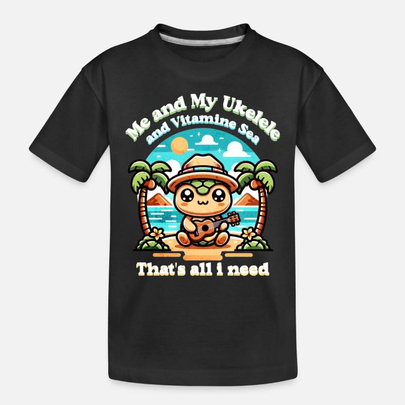 Moi et mon ukulélé - T-shirt bio Premium Enfant - noir
