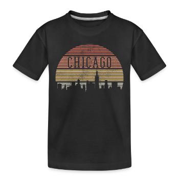 Chicago Illinois Souvenir Geschenk - Kinder Premium Bio T-Shirt - Schwarz - Vorne