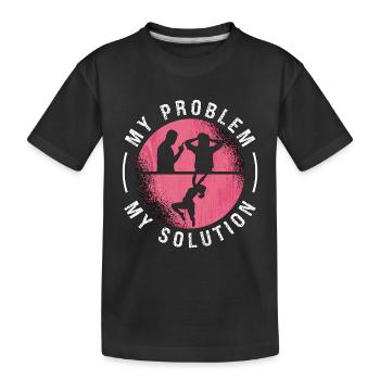 Escalade en salle Mon problème Mon pictogramme Maman Papa - T-shirt bio Premium Enfant - noir - Devant