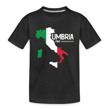 Ombrie Italie Carte de l’Ombrie Région Italie - T-shirt bio Premium Enfant - noir - Devant