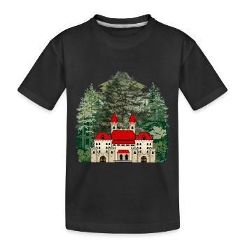 Château de conte de fées Château Forteresse Moyen Âge Immobilier - T-shirt bio Premium Enfant - noir - Devant