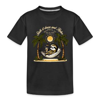 Chill Out Sloth Beach Party T-Shirt - Mocktail - T-shirt bio Premium Enfant - noir - Devant