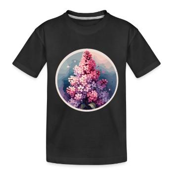 Lilas dessiné - T-shirt bio Premium Enfant - noir - Devant