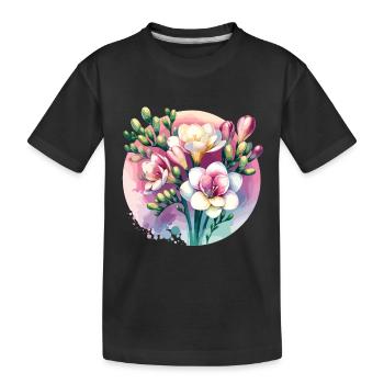 Freesia dessiné - T-shirt bio Premium Enfant - noir - Devant