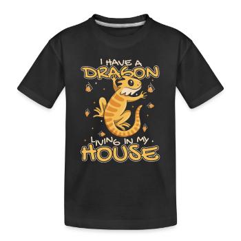 Avoir un dragon vivant dans ma maison Pogona Pet - T-shirt bio Premium Enfant - noir - Devant