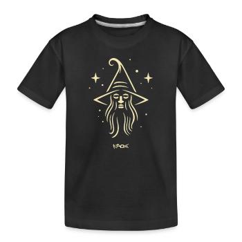 Magier Emblem - Kinder Premium Bio T-Shirt - Schwarz - Vorne