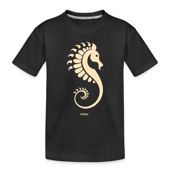 Ein Seepferdchen - Kinder Premium Bio T-Shirt - Schwarz - Vorne