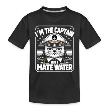 Canotage Papa Capitaine de bateau Ponton Marin Croisière - T-shirt bio Premium Enfant - noir - Devant