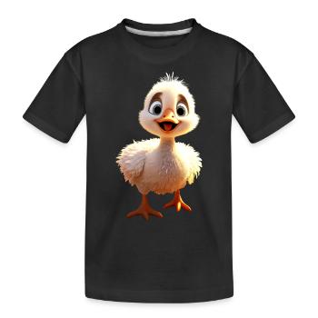 Oie, Oie, Poussin, Oie mignonne, Canard, Petites Oies - T-shirt bio Premium Enfant - noir - Devant