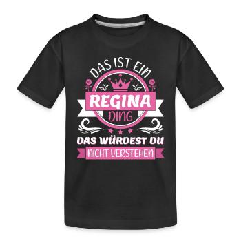 Regina Name Vorname Namenstag Namensgeschenk - Kinder Premium Bio T-Shirt - Schwarz - Vorne