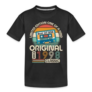1998 Geburtstagsgeschenk 1998 Jahrgang 1998 Geschenk - Kinder Premium Bio T-Shirt - Schwarz - Vorne