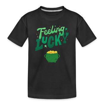 Lucky - Kids' Premium Organic T-Shirt - black - Front
