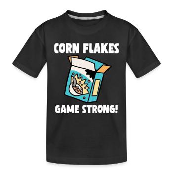 Corn Flakes Game Strong - Kinder Premium Bio T-Shirt - Schwarz - Vorne