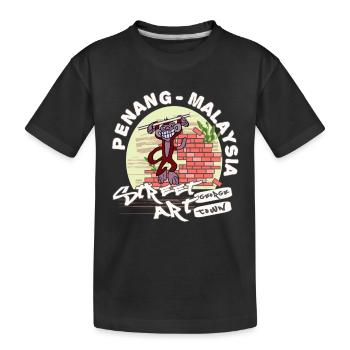 Street Art Malaysian Penang - Kids' Premium Organic T-Shirt - black - Front