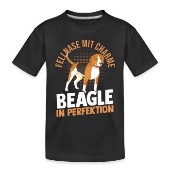Hund Beagle - Kinder Premium Bio T-Shirt - Schwarz - Vorne