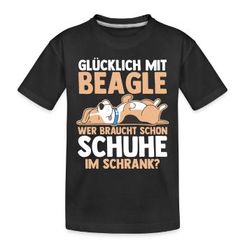 Hund Beagle - Kinder Premium Bio T-Shirt - Schwarz - Vorne