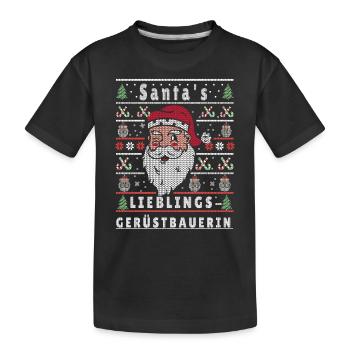 Noël moche LE CONSTRUCTEUR D’ÉCHAFAUDAGES PRÉFÉRÉ DU PÈRE NOËL - T-shirt bio Premium Enfant - noir - Devant