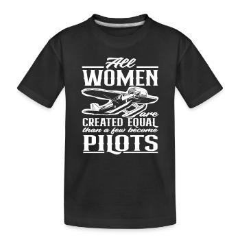 Pilote Femme Profession Pilote - T-shirt bio Premium Enfant - noir - Devant