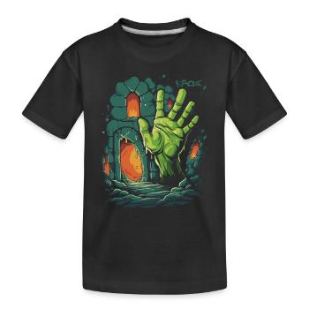 Die Verlies Zombie Hand - Kinder Premium Bio T-Shirt - Schwarz - Vorne