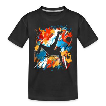 Fußball Fußballer - Kinder Premium Bio T-Shirt - Schwarz - Vorne