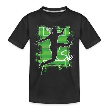 6th Birthday Footballer Soccer - Kids' Premium Organic T-Shirt - black - Front