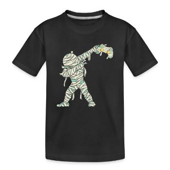 Halloween Dabbing Mummy Gamer - Kinder Premium Bio T-Shirt - Schwarz - Vorne