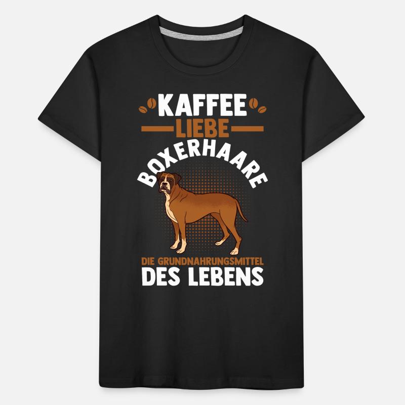 Hund Kaffee Deutscher Boxer Kinder Premium Bio T-Shirt