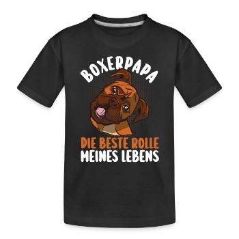 chien chien papa boxeur allemand papa boxeur allemand - T-shirt bio Premium Enfant - noir - Devant
