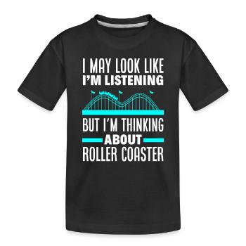 Roller Coaster Parc d’attractions de montagnes russes en bois - T-shirt bio Premium Enfant - noir - Devant