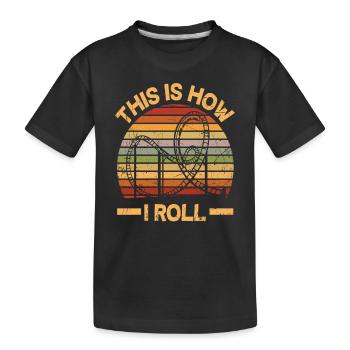 Montagnes russes drôles Lovers Rétro Roller Coaster - T-shirt bio Premium Enfant - noir - Devant
