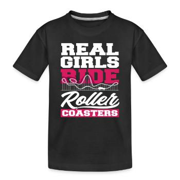 Roller Coaster Real Girls Ride Roller Coaster - T-shirt bio Premium Enfant - noir - Devant