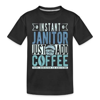 Concierge instantané Il suffit d’ajouter du café - T-shirt bio Premium Enfant - noir - Devant