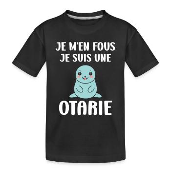 Animal mignon humour otarie - T-shirt bio Premium Enfant - noir - Devant