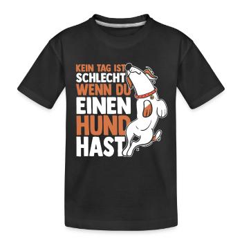 Chien Propriétaire De Chien Propriétaire De Chien Motif Chiens - T-shirt bio Premium Enfant - noir - Devant