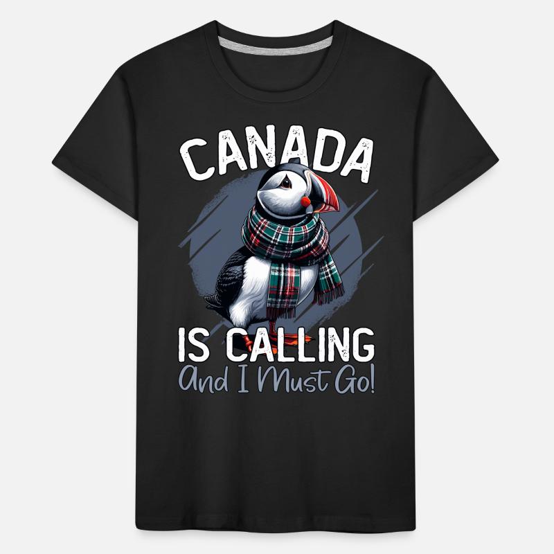 Kanada, Papageientaucher, Canada Is Calling Kinder Premium Bio T-Shirt