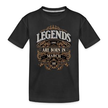 1995 März Geboren Geburtstag Geburtsjahr - Kinder Premium Bio T-Shirt - Schwarz - Vorne