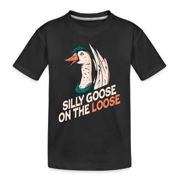 Die Dumme Gans Auf Freiem Fuß - Kinder Premium Bio T-Shirt - Schwarz - Vorne