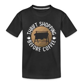 Magasiner d’aubaines avant d’aller dans les friperies - T-shirt bio Premium Enfant - noir - Devant