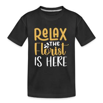 Designer floral Fleuriste Fleuriste Fleuriste - T-shirt bio Premium Enfant - noir - Devant