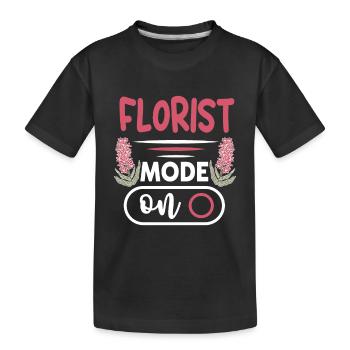 Designer floral Fleuriste Fleuriste Fleuriste - T-shirt bio Premium Enfant - noir - Devant