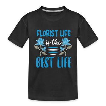 Designer floral Fleuriste Fleuriste Fleuriste - T-shirt bio Premium Enfant - noir - Devant