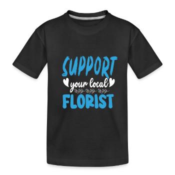 Designer floral Fleuriste Fleuriste Fleuriste - T-shirt bio Premium Enfant - noir - Devant