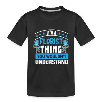 Designer floral Fleuriste Fleuriste Fleuriste - T-shirt bio Premium Enfant - noir - Devant
