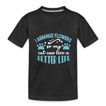 Designer floral Fleuriste Fleuriste Fleuriste - T-shirt bio Premium Enfant - noir - Devant