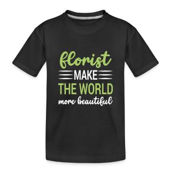 Designer floral Fleuriste Fleuriste Fleuriste - T-shirt bio Premium Enfant - noir - Devant