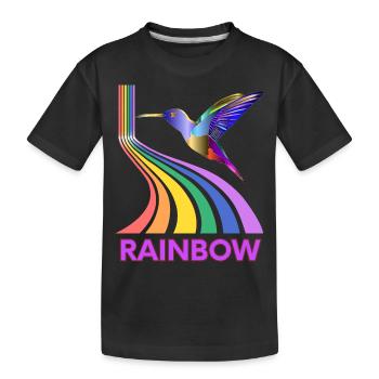 Regenbogen - Kinder Premium Bio T-Shirt - Schwarz - Vorne